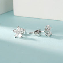 Load image into Gallery viewer, LUOWEND 18K White Gold Real Natural Diamond Stud Earrings for Women