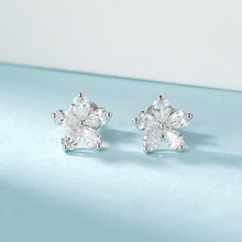 Load image into Gallery viewer, LUOWEND 18K White Gold Real Natural Diamond Stud Earrings for Women