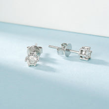 Load image into Gallery viewer, LUOWEND 18K White Gold Real Natural Diamond Stud Earrings for Women