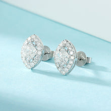 Load image into Gallery viewer, LUOWEND 18K White Gold Real Natural Diamond Stud Earrings for Women