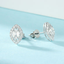 Load image into Gallery viewer, LUOWEND 18K White Gold Real Natural Diamond Stud Earrings for Women