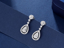 Load image into Gallery viewer, LUOWEND 18K White Gold Real Natural Diamond Stud Earrings for Women