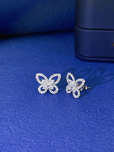 Load image into Gallery viewer, LUOWEND 18K White Gold Real Natural Diamond Stud Earrings for Women