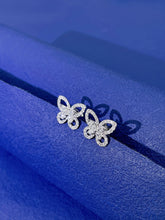 Load image into Gallery viewer, LUOWEND 18K White Gold Real Natural Diamond Stud Earrings for Women