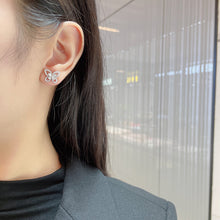 Load image into Gallery viewer, LUOWEND 18K White Gold Real Natural Diamond Stud Earrings for Women