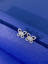 Load image into Gallery viewer, LUOWEND 18K White Gold Real Natural Diamond Stud Earrings for Women