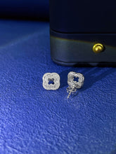 Load image into Gallery viewer, LUOWEND 18K White or Rose Gold Real Natural Diamond Stud Earrings for Women