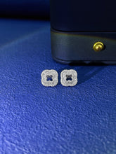 Load image into Gallery viewer, LUOWEND 18K White or Rose Gold Real Natural Diamond Stud Earrings for Women