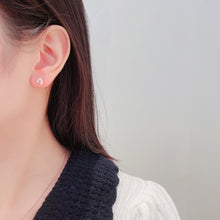 Load image into Gallery viewer, LUOWEND 18K White or Rose Gold Real Natural Diamond Stud Earrings for Women