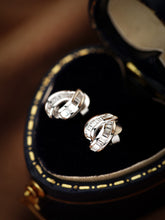 Load image into Gallery viewer, LUOWEND 18K White or Rose Gold Real Natural Diamond Stud Earrings for Women