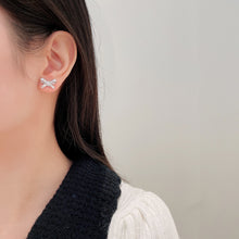 Load image into Gallery viewer, LUOWEND 18K White or Rose Gold Real Natural Diamond Stud Earrings for Women