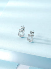 Load image into Gallery viewer, LUOWEND 18K White or Rose Gold Real Natural Diamond Stud Earrings for Women