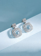 Load image into Gallery viewer, LUOWEND 18K White or Rose Gold Real Natural Diamond Stud Earrings for Women
