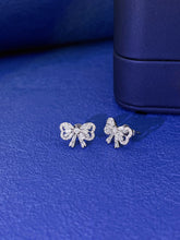 Load image into Gallery viewer, LUOWEND 18K White Gold Real Natural Diamond Stud Earrings for Women