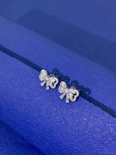 Load image into Gallery viewer, LUOWEND 18K White Gold Real Natural Diamond Stud Earrings for Women