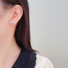 Load image into Gallery viewer, LUOWEND 18K White Gold Real Natural Diamond Stud Earrings for Women
