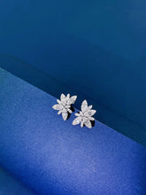 Load image into Gallery viewer, LUOWEND 18K White Gold Real Natural Diamond Stud Earrings for Women
