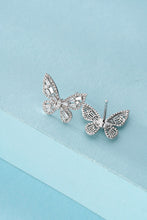 Load image into Gallery viewer, LUOWEND 18K White Gold Real Natural Diamond Stud Earrings for Women