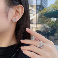 Load image into Gallery viewer, LUOWEND 18K White Gold Real Natural Diamond Stud Earrings for Women