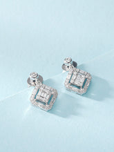 Load image into Gallery viewer, LUOWEND 18K White or Rose Gold Real Natural Diamond Drop Earrings for Women