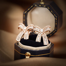 Load image into Gallery viewer, LUOWEND 18K White or Rose Gold Real Natural Diamond Stud Earrings for Women