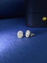 Load image into Gallery viewer, LUOWEND 18K White Gold Real Natural Diamond Stud Earrings for Women