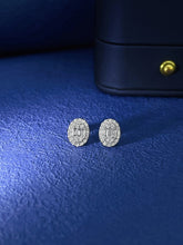 Load image into Gallery viewer, LUOWEND 18K White Gold Real Natural Diamond Stud Earrings for Women
