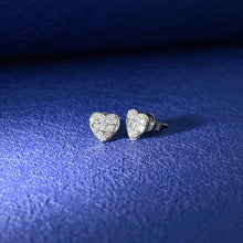 Load image into Gallery viewer, LUOWEND 18K White Gold Real Natural Diamond Stud Earrings for Women