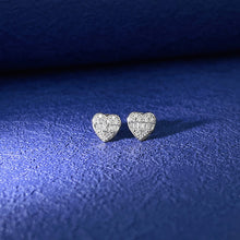 Load image into Gallery viewer, LUOWEND 18K White Gold Real Natural Diamond Stud Earrings for Women