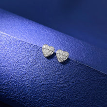 Load image into Gallery viewer, LUOWEND 18K White Gold Real Natural Diamond Stud Earrings for Women