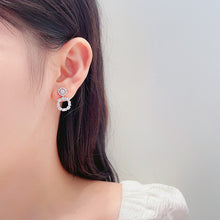 Load image into Gallery viewer, LUOWEND 18K White or Rose Gold Real Natural Diamond Stud Earrings for Women