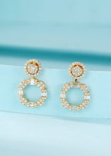 Load image into Gallery viewer, LUOWEND 18K White or Rose Gold Real Natural Diamond Stud Earrings for Women