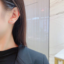 Load image into Gallery viewer, LUOWEND 18K White Gold Real Natural Diamond Stud Earrings for Women