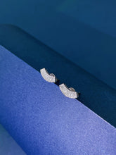 Load image into Gallery viewer, LUOWEND 18K White Gold Real Natural Diamond Stud Earrings for Women