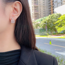 Load image into Gallery viewer, LUOWEND 18K White or Rose Gold Real Natural Diamond Stud Earrings for Women