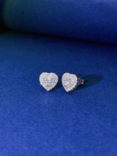 Load image into Gallery viewer, LUOWEND 18K White Gold Real Natural Diamond Stud Earrings for Women