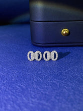 Load image into Gallery viewer, LUOWEND 18K White or Rose Gold Real Natural Diamond Stud Earrings for Women