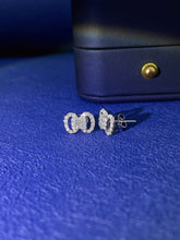 Load image into Gallery viewer, LUOWEND 18K White or Rose Gold Real Natural Diamond Stud Earrings for Women