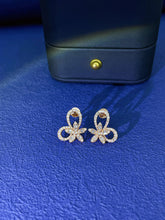 Load image into Gallery viewer, LUOWEND 18K White or Rose Gold Real Natural Diamond Stud Earrings for Women