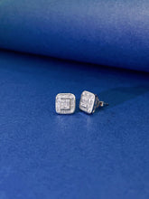 Load image into Gallery viewer, LUOWEND 18K White Gold Real Natural Diamond Stud Earrings for Women