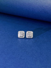 Load image into Gallery viewer, LUOWEND 18K White Gold Real Natural Diamond Stud Earrings for Women