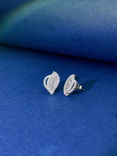 Load image into Gallery viewer, LUOWEND 18K White or Rose Gold Real Natural Diamond Stud Earrings for Women
