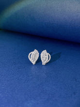 Load image into Gallery viewer, LUOWEND 18K White or Rose Gold Real Natural Diamond Stud Earrings for Women