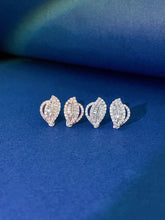 Load image into Gallery viewer, LUOWEND 18K White or Rose Gold Real Natural Diamond Stud Earrings for Women