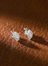 Load image into Gallery viewer, LUOWEND 18K White Gold Real Natural Diamond Stud Earrings for Women