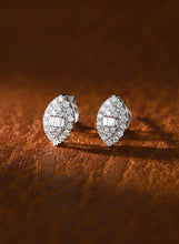 Load image into Gallery viewer, LUOWEND 18K White Gold Real Natural Diamond Stud Earrings for Women