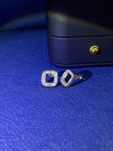 Load image into Gallery viewer, LUOWEND 18K White Gold Real Natural Diamond Stud Earrings for Women
