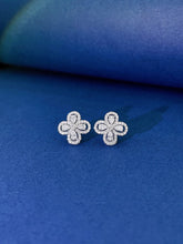 Load image into Gallery viewer, LUOWEND 18K White Gold Real Natural Diamond Stud Earrings for Women