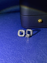 Load image into Gallery viewer, LUOWEND 18K White Gold Real Natural Diamond Stud Earrings for Women