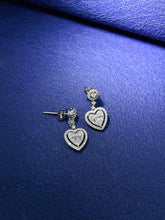 Load image into Gallery viewer, LUOWEND 18K White Gold Real Natural Diamond Drop Earrings for Women